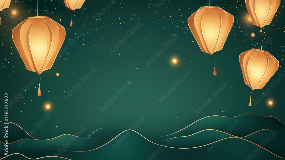 Obraz premium The dreamy sky lantern background