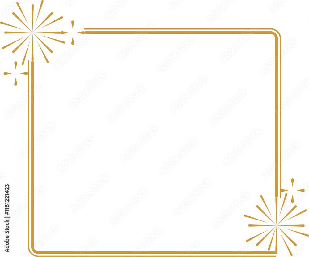 Obraz premium Monoline New Year Fireworks Frame