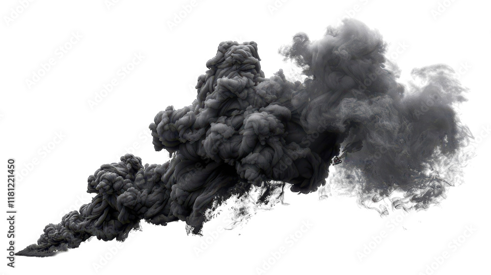 Dark clouds of smoke swirling amidst the air in a dramatic display transparent background Dark clouds of smoke swirling amidst the air in a dramatic display transparent background