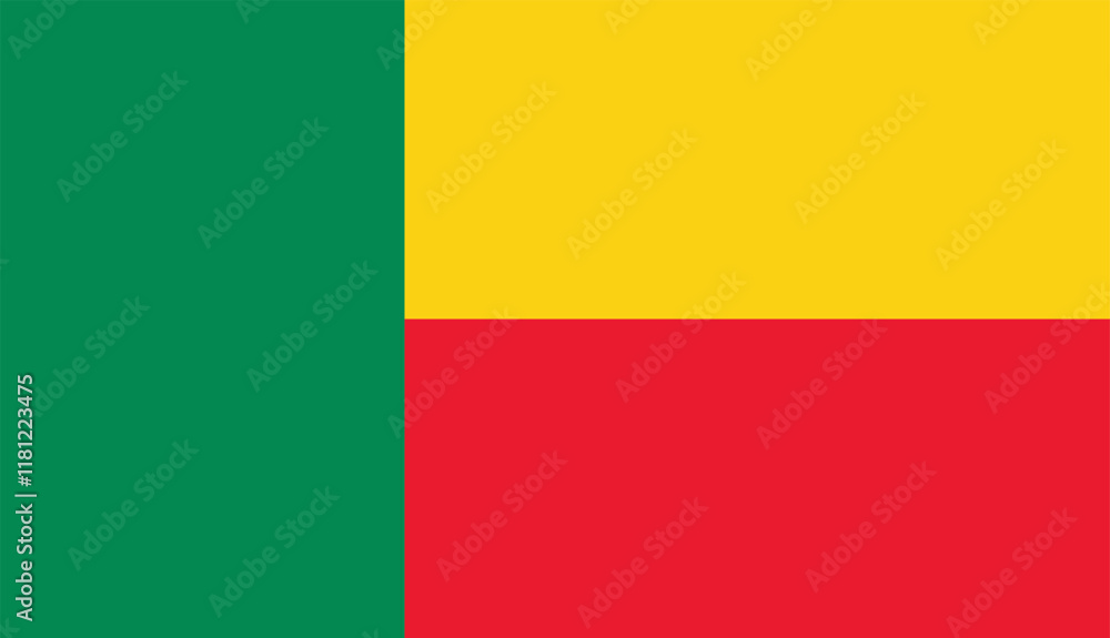 Flag of Benin. Benin National flags Vector illustration. Flag of Benin. Benin National flags Vector illustration.