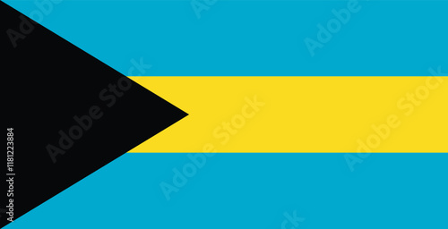 Flag of Bahamas vector. Flag icon. Standard color. The official national flag of the Bahamas. Flag of the Commonwealth of The Bahamas.