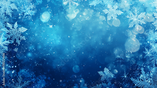 frosty winter background generated with ai