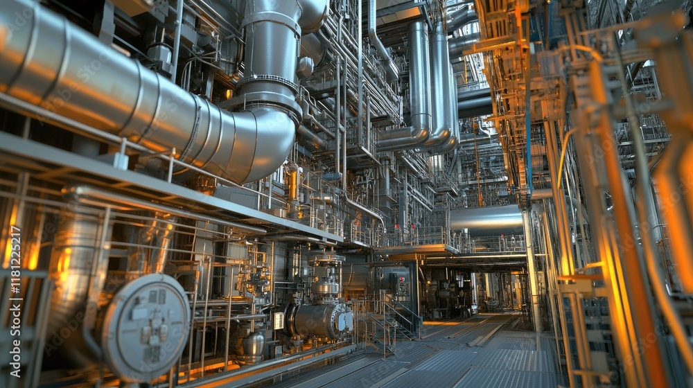 A digital rendering of AI networks influencing industrial engineering systems, with data flows and machine parts. A digital rendering of AI networks influencing industrial engineering systems, with data flows and machine parts.