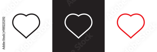 Heart vector icons. Set of love symbols.  isolated on white and black background. vector illustration. EPS