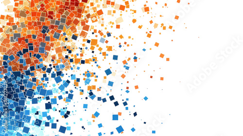 Vibrant mosaic of colors creates dynamic abstract patterns transparent background