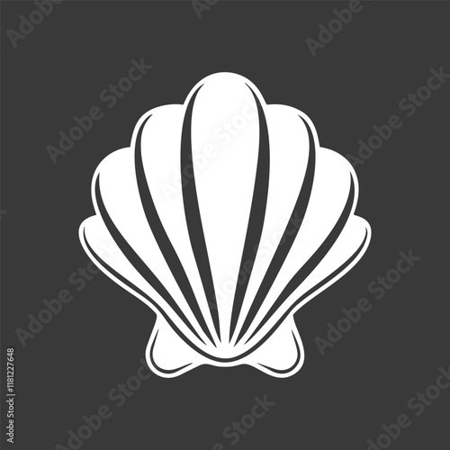 Modern silhouette vector illustration of a seashell