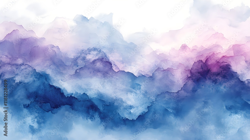 A photo of layered watercolor strokes in soft blues and purples blending seamlessly. A photo of layered watercolor strokes in soft blues and purples blending seamlessly.