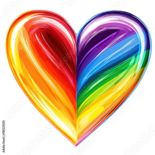 rainbow heart on transparent background photo