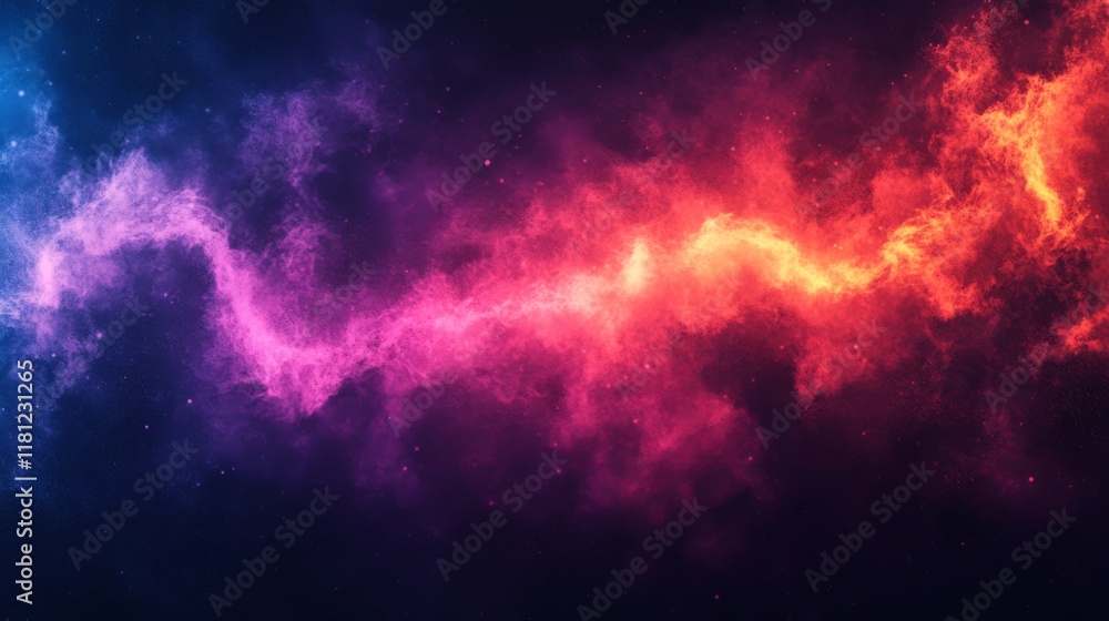 Naklejka premium Abstract cosmic explosion with vibrant pink and blue colors