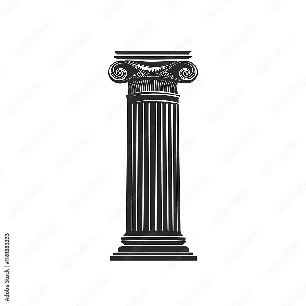 Fototapeta premium Classic column design, symbolizing strength and support.