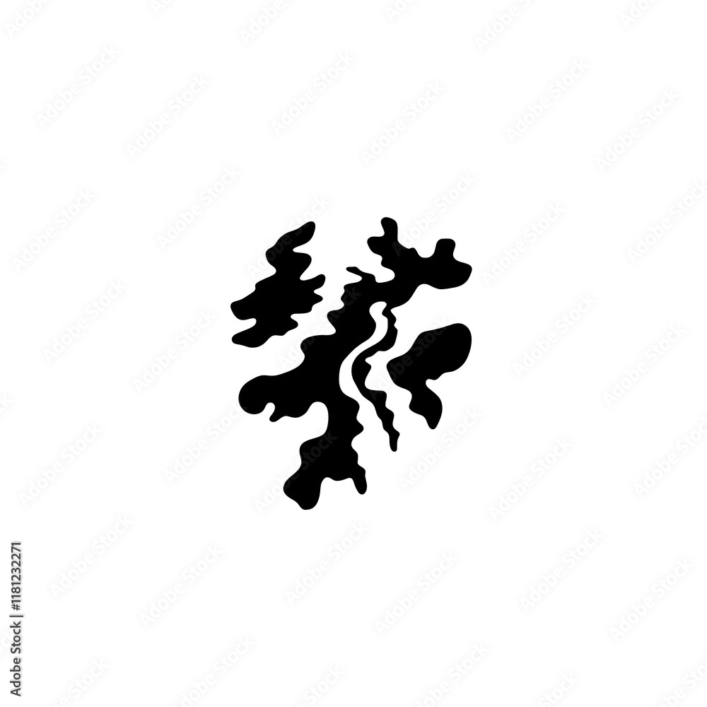 Abstract black shape resembling organic forms. Abstract black shape resembling organic forms.