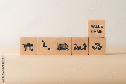 Fotografie Value chain, business strategy concept