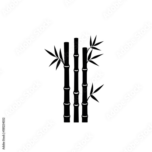 Wallpaper Mural Black bamboo illustration on a white background. Torontodigital.ca