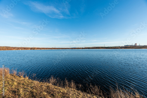 Karvinske more lake near Karvina city in Czech republic photo