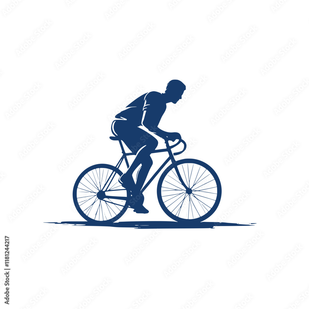 Fototapeta premium silhouette of a person riding a bicycle