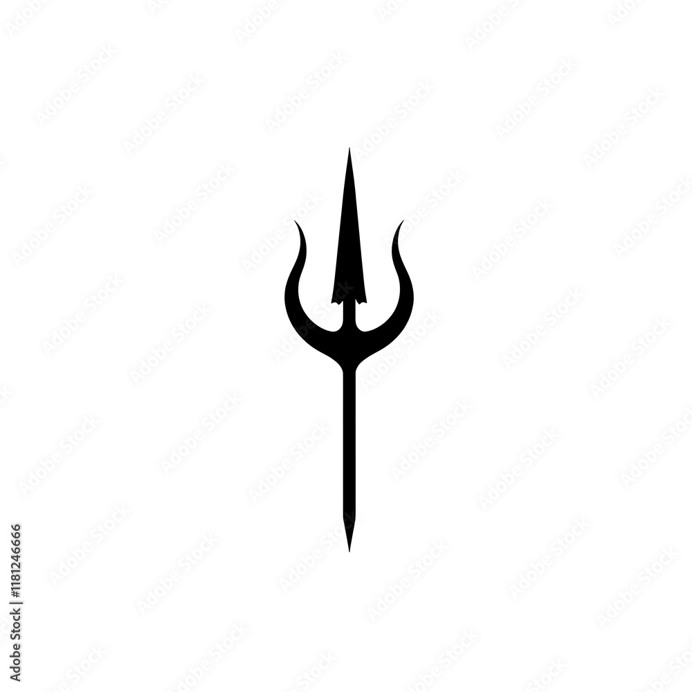 Black trident icon isolated on white background. Black trident icon isolated on white background.