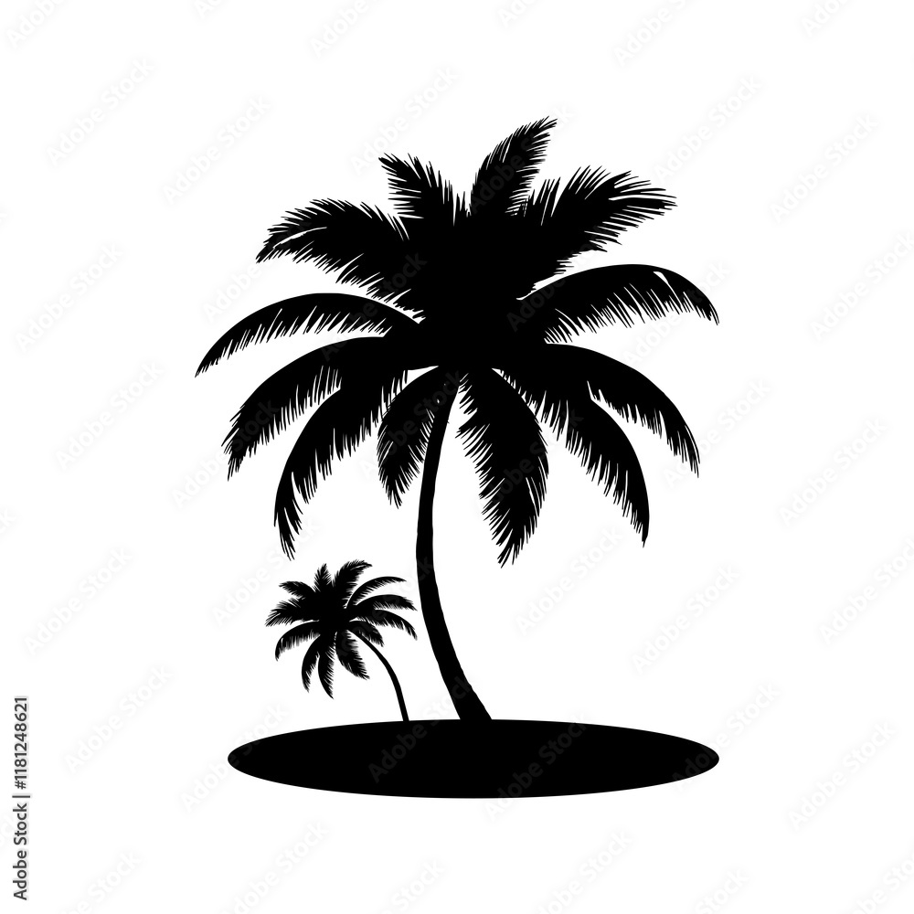 Fototapeta premium Palm tree Silhouette vector art