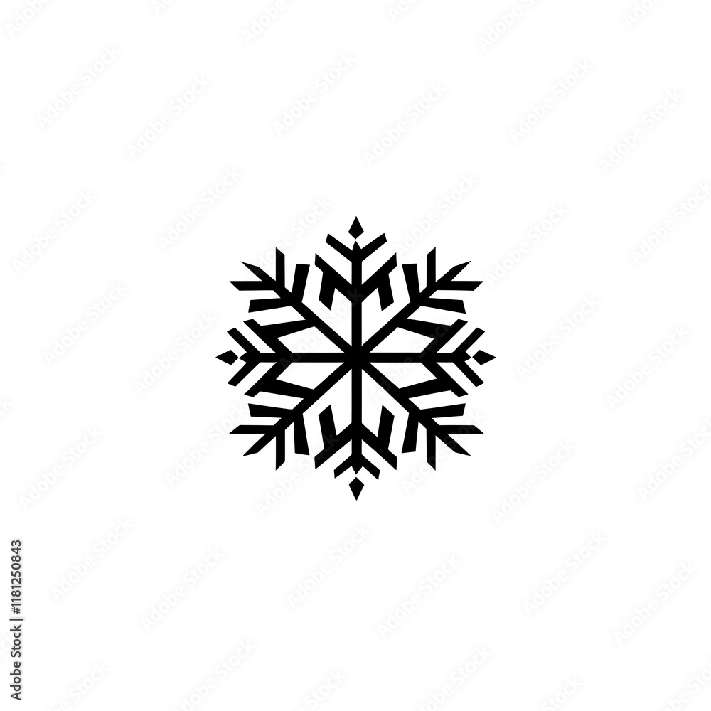 Simple black snowflake icon isolated on white background. Simple black snowflake icon isolated on white background.