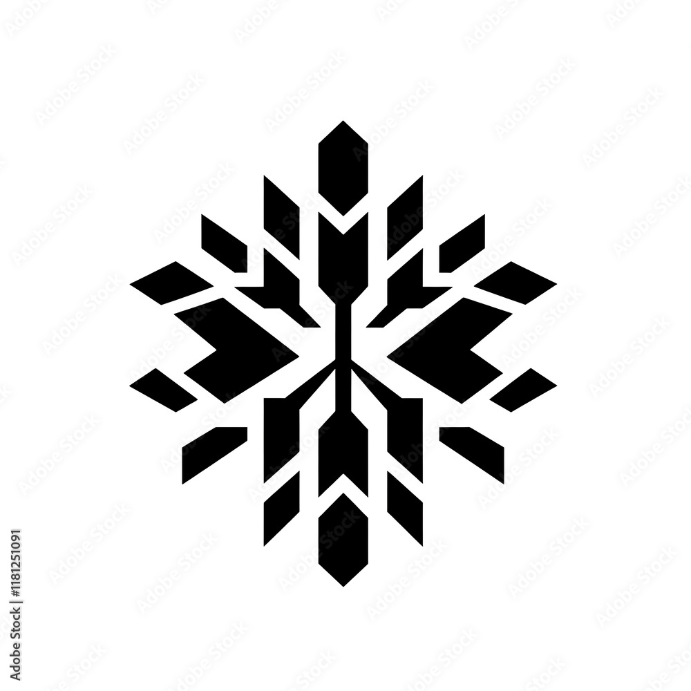 Abstract black snowflake design on white background. Abstract black snowflake design on white background.