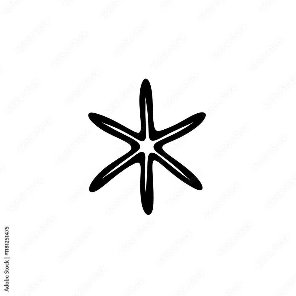 Simple six-pointed star shape icon. Simple six-pointed star shape icon.