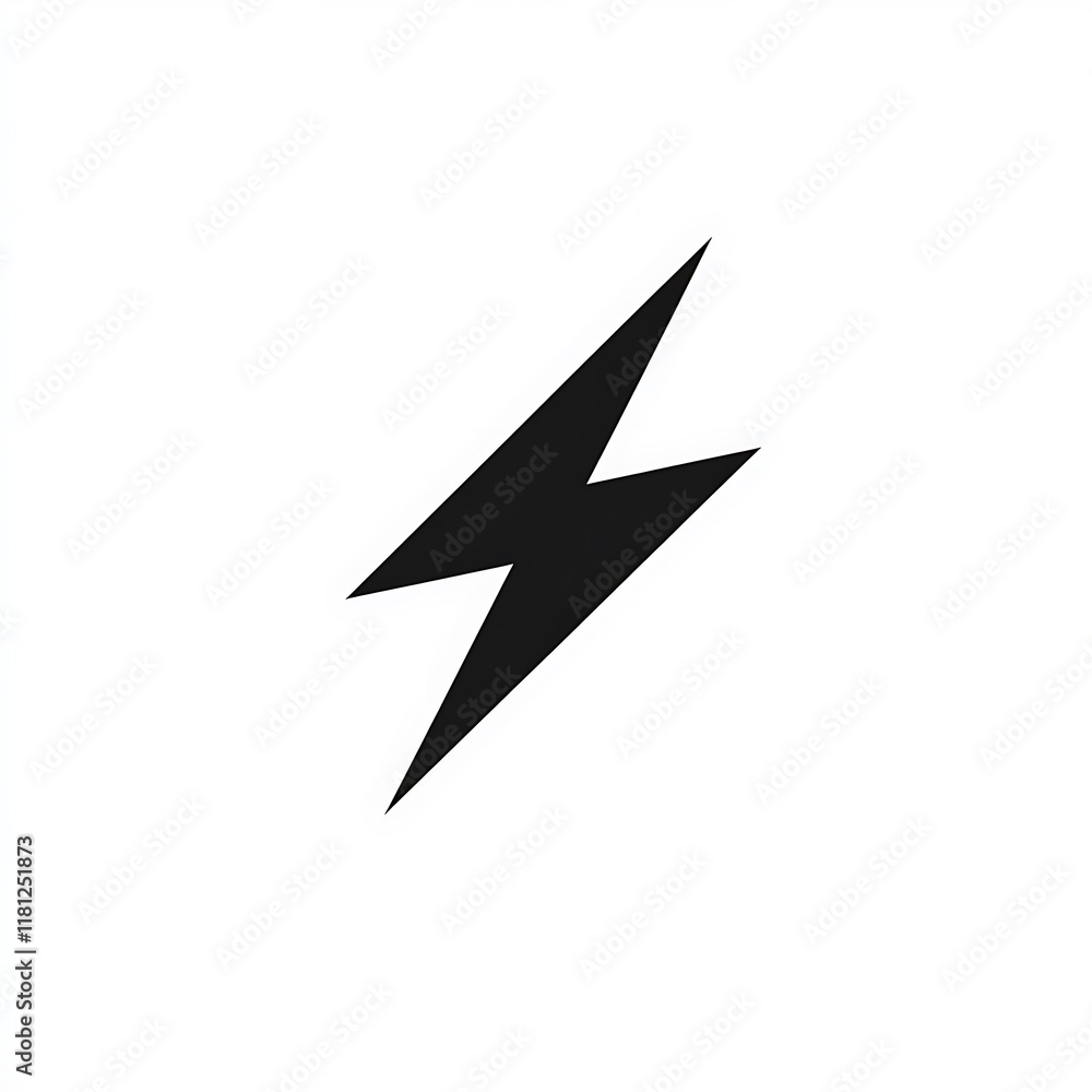 Simple black lightning bolt icon on white background. Simple black lightning bolt icon on white background.