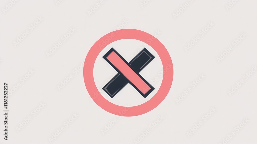 A particle icon with a crossed-out symbol representing particle contamination control on a solid white background A particle icon with a crossed-out symbol representing particle contamination control on a solid white background