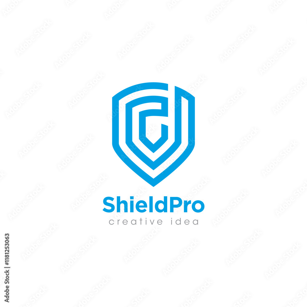 Obraz premium Creative Shield Concept Logo Design Template 
