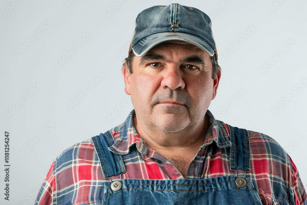 Generative AI Portrait of Male Farmer in Rural Environment with Agricultural Machines Ranch Harvesting Work Generative AI Portrait of Male Farmer in Rural Environment with Agricultural Machines Ranch Harvesting Work