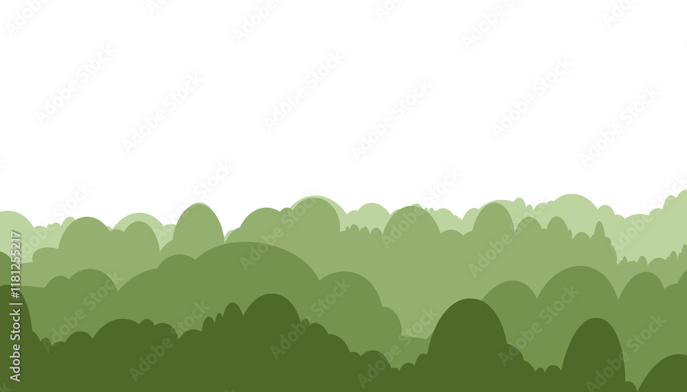 Fototapeta premium Minimalist Green Foliage Illustration