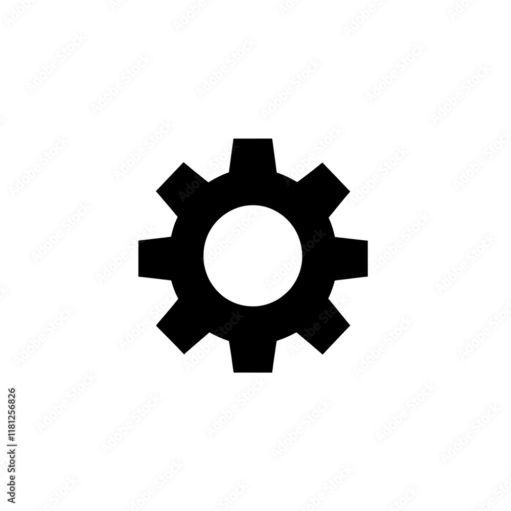 Simple black gear icon on white background. Simple black gear icon on white background.