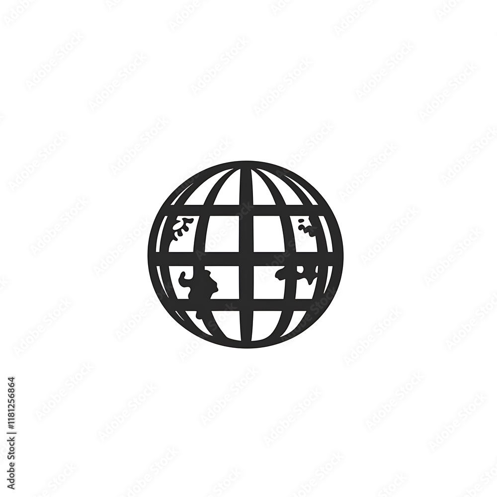 Simple black globe icon illustration. Simple black globe icon illustration.