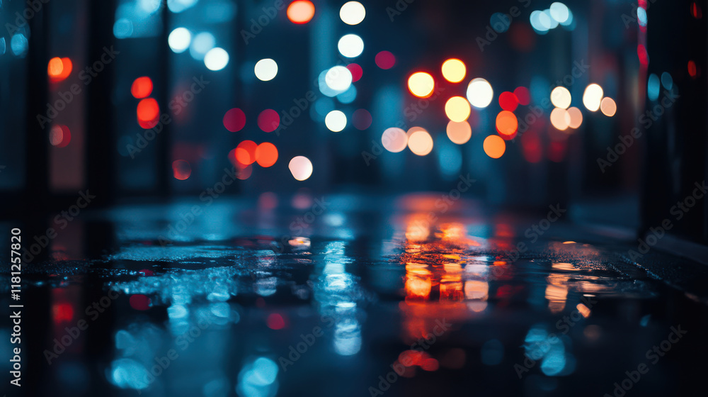 Blurred lights bokeh dark background reflection Blurred lights bokeh dark background reflection