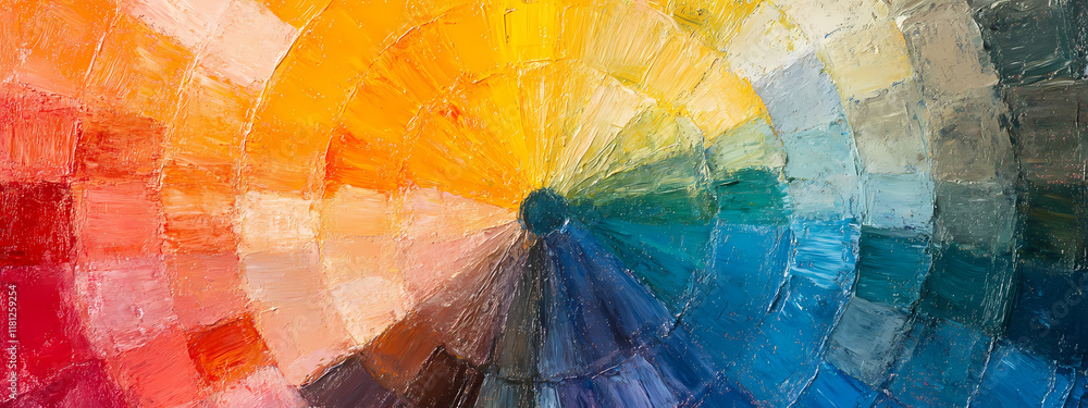 Fototapeta premium Detailed artistic wheel of blended colors