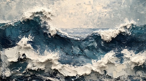  thick oil paint applied with a palette knife, creating rich, textured layers.