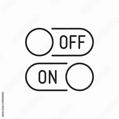 Toggle Switch On Off Button icon vector sign