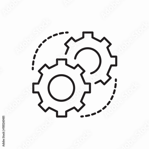 Process Settings Rotation Configuration System icon vector sign photo