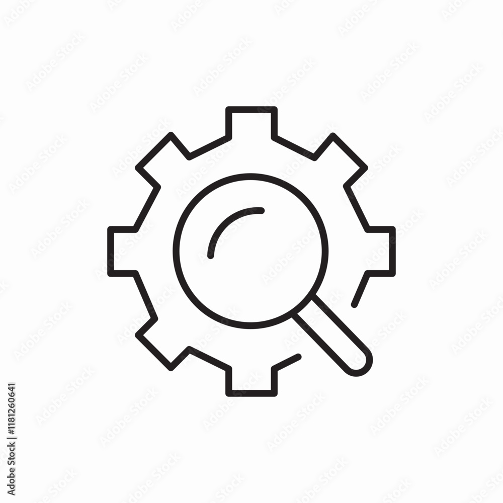 Search Settings Find Configuration Tool icon vector sign Search Settings Find Configuration Tool icon vector sign