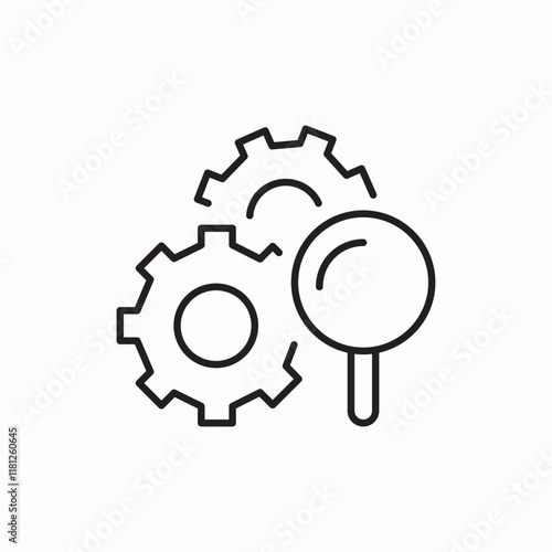 Search Settings Find Configuration Tool icon vector sign