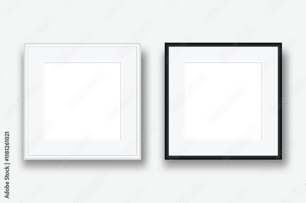 Realistic Square blank plastic or wood frame photo mockup. Empty wall photo framing template isolated on background. Vector mockup for picture, painting, poster, photographs or art gallery
Realistic Square blank plastic or wood frame photo mockup. Empty wall photo framing template isolated on background. Vector mockup for picture, painting, poster, photographs or art gallery