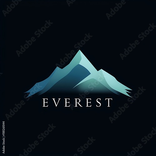 Minimalist Cool Blue Mountain Range Logo for Alpine