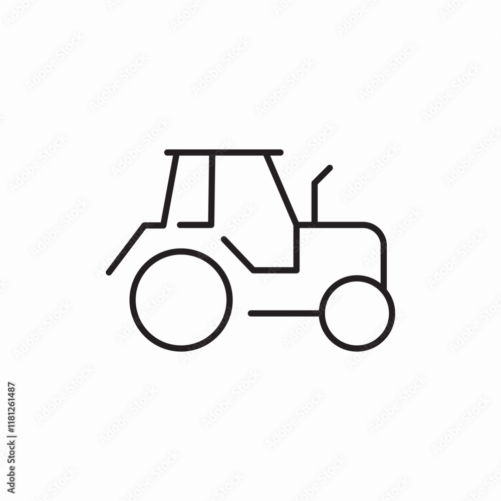 Tractor Agricultural Machine icon vector sign Tractor Agricultural Machine icon vector sign