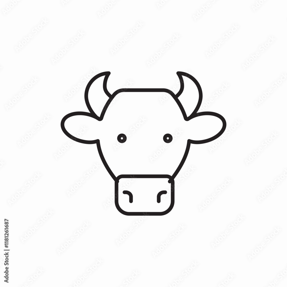 Farm Cattle Cow Dairy Production icon vector sign Farm Cattle Cow Dairy Production icon vector sign