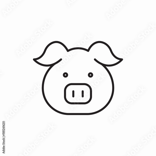 Pig Animal icon vector sign