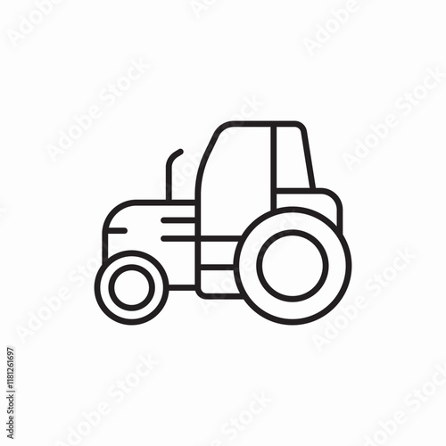 Agricultural Tractor Equipment Farming Machine icon vector sign
