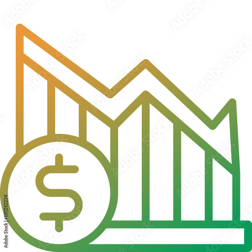 trend gradient line icon