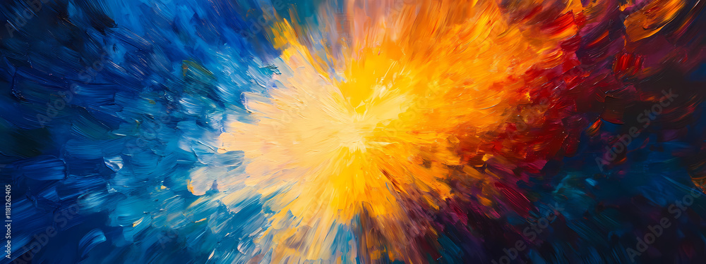 Obraz premium Dynamic interplay of colors in radial pattern