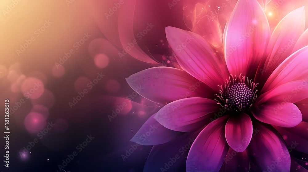Vibrant Pink Flower Blossom Artistic Digital Render Vibrant Pink Flower Blossom Artistic Digital Render