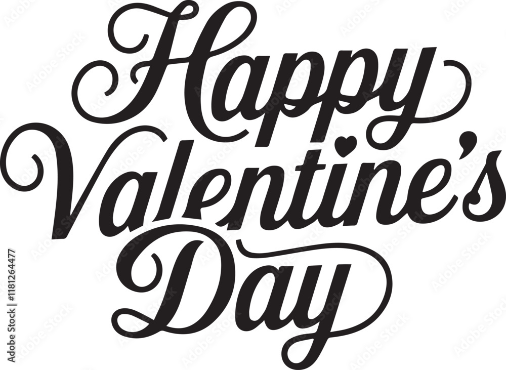 Valentines Day Calligraphy Banner with Heart Valentines Day Calligraphy Banner with Heart