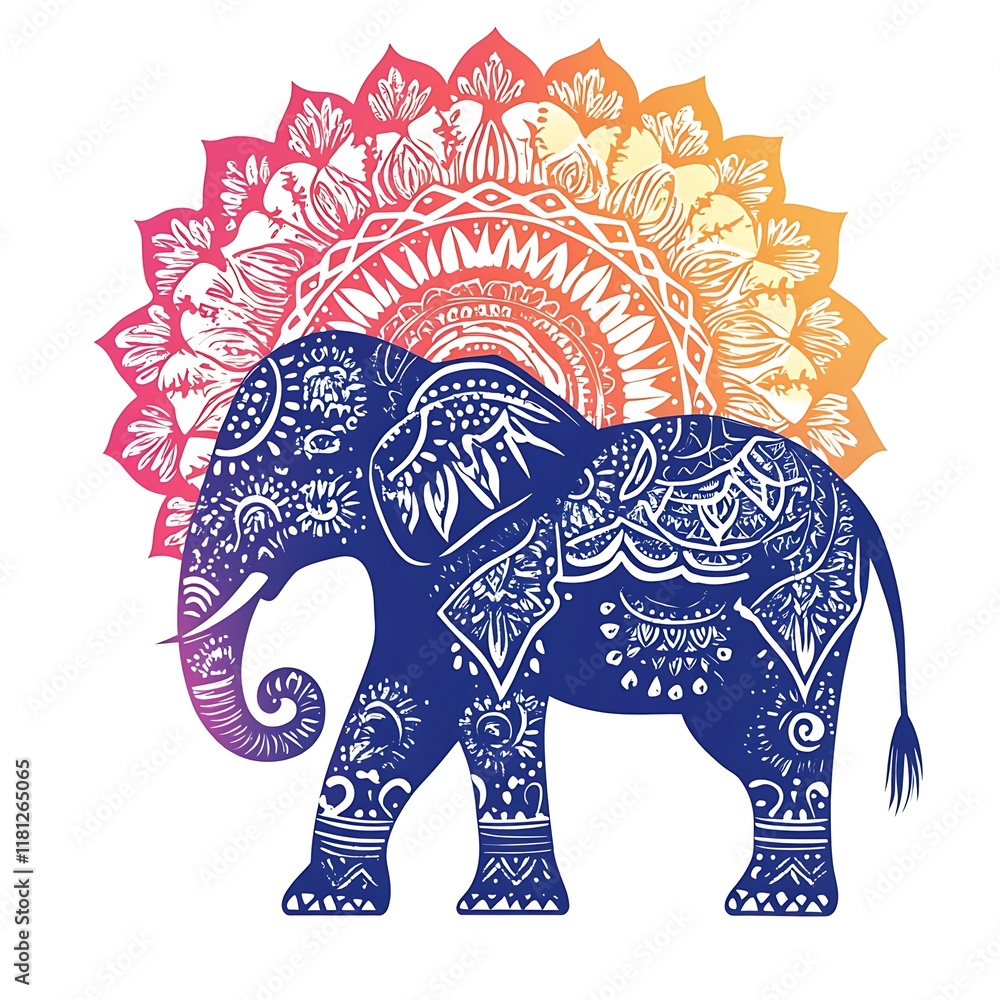 Fototapeta premium Ornate elephant mandala design. (1)
