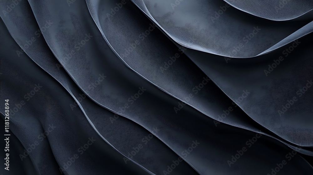 Dark Gray Fabric Draped in Elegant Waves Dark Gray Fabric Draped in Elegant Waves